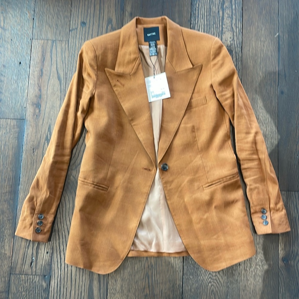 NWT Smythe Burnt Sienna 90’s Linen Blend Blazer